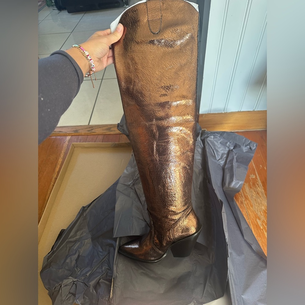 🆕 Free People Triple Crown Over-the-Knee Slouch Boots - Picture 14 of 16